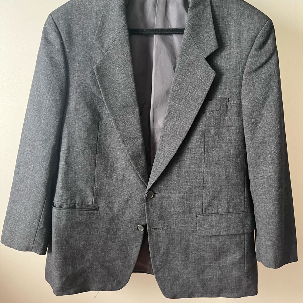 Joseph & Feiss 100% Wool Charcoal Blazer